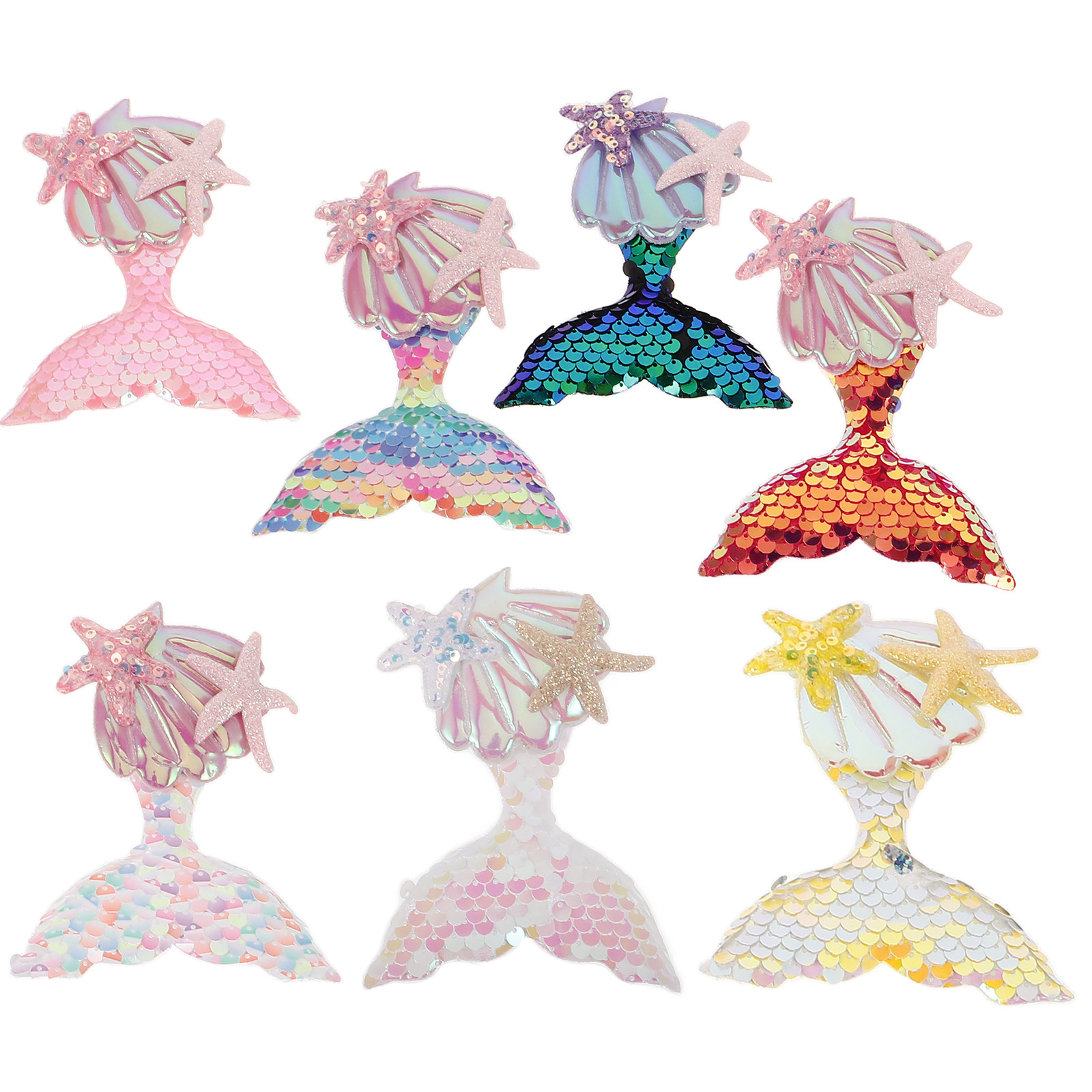 Embellish Craft - 7Pcs Mermaid Fabric Patches for Clothes