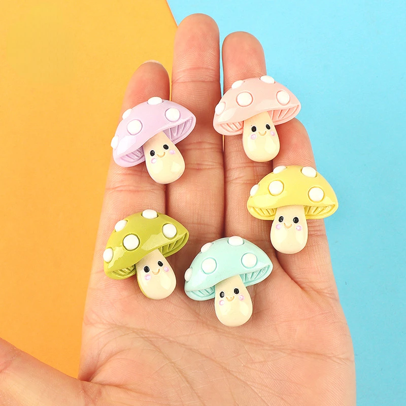 Embellishments For Scrapbooking - 10pcs Cartoon Resin Kawaii Mini Mushroom
