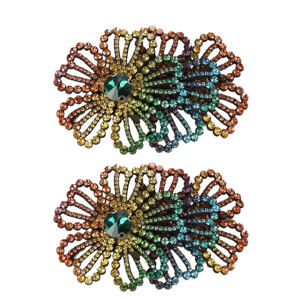 Embellish Craft - 1Pairs 3D Rhinestone Flower Patches DIY