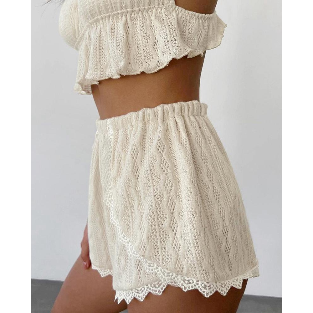 Lace Trim Ruffle Hem Cable Tex - огляд і ціна Elastic Lace Trim