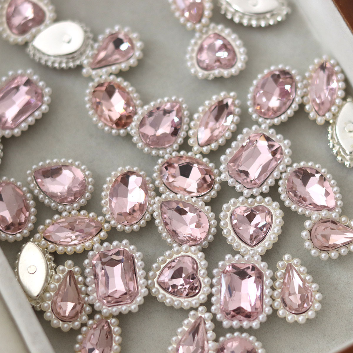10Pcs/bag Mixed Shape Pink Gla - огляд і ціна Sew On Rhinestone