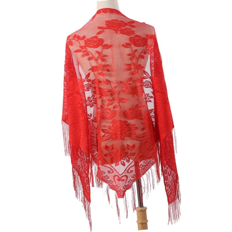 652F All Matching Lace Shawl W - огляд і ціна Tassel Fringe Trim